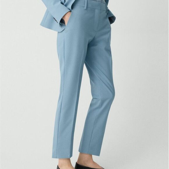 THEORY Treeca 2 SKY Blue Traceable Wool Cropped Pant NWT (flawed) Size 18 - Picture 13 of 15